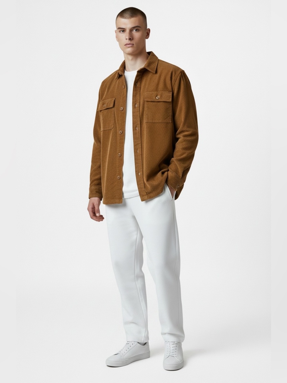 Valor Collective Corduroy Shacket Shirt Jacket Men’s Large 100% Cotton Brown